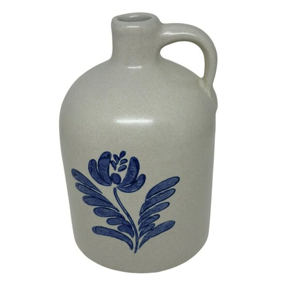 Vintage Pfaltzgraff Yorktown Stoneware Jug | Blue Floral Pitcher with Handle USA - Picture 1 of 8